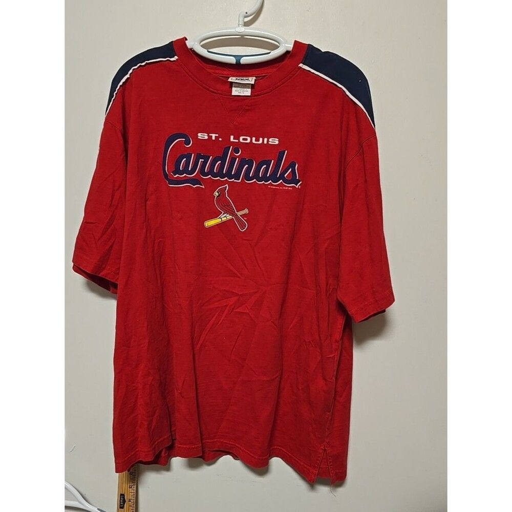VINTAGE Men's XL Lee Sport St. Louis Cardinals MLB Baseball T-Shirt RED & NAVY
